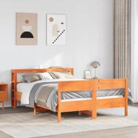 Bedframe zonder matras massief grenenhout wasbruin 150x200 cm - thumbnail