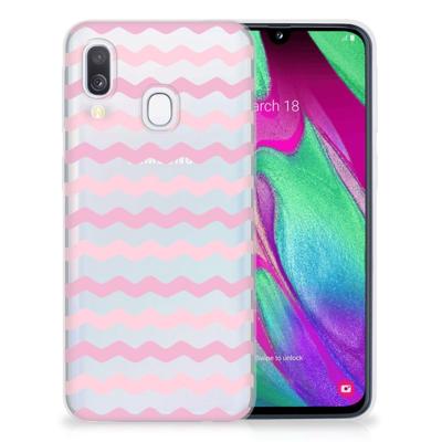 Samsung Galaxy A40 | TPU bumper | Waves Roze Samsung Galaxy A40 | TPU bumper | Waves Roze