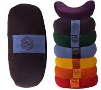 Yogi & Yogini Meditatiekussen Indigo Halve Maan Katoen - 6e Chakra - 33 x 13 cm - thumbnail