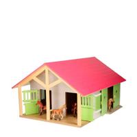 Kids Globe Paardenstal roze met 2 boxen en berging, 1:24 - thumbnail