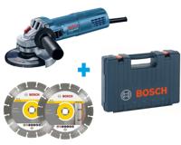 Bosch Professional GWS 880 Haakse Slijper 880W 125mm + 2x Diamantschijf in koffer - 060139600B - thumbnail