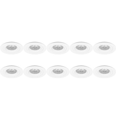 GU10 Inbouwspot Armatuur 10 Pack - Rond Wit Aluminium Ø93mm