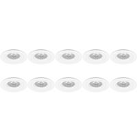 GU10 Inbouwspot Armatuur 10 Pack - Rond Wit Aluminium Ø93mm - thumbnail