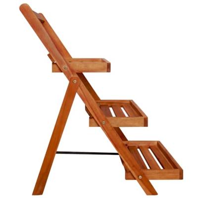 VidaXL Plantenstandaard 3-laags 50x63x80 cm massief acaciahout VidaXL Plantenstandaard 3-laags 50x63x80 cm massief acaciahout