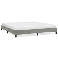 Bedframe zonder matras 160x200 cm fluweel lichtgrijs - thumbnail