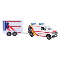 Kids Globe vw transporter ambulance met aanhangwagen - thumbnail