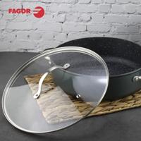 Pan met Deksel Fagor Grijs Ø 28 cm Gehard aluminium - thumbnail