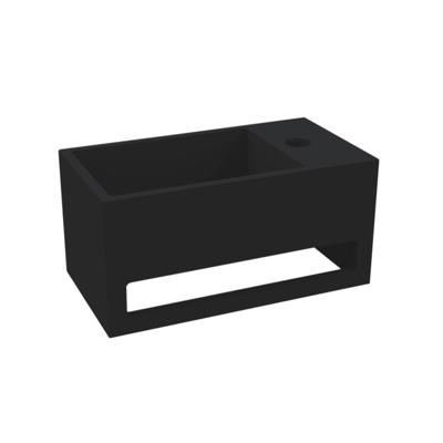 Best Design Fontein Mona-Black 33x18x16 cm incl. Handdoekhouder Rechts Solid Surface Mat Zwart