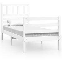 Bedframe massief hout wit 75x190 cm - thumbnail