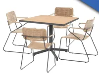 Fiesta diningtafel 90x90 met 4 Swing diningstoelen - thumbnail