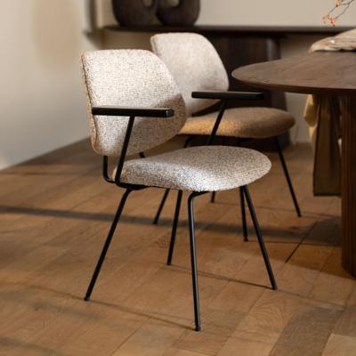 Eleonora Eetkamerstoel 'Jon' Met armleuning, kleur Beige