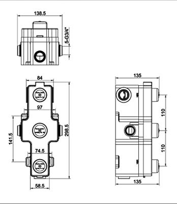 Wiesbaden Inbouwdeel Box 3-Wegs Douchethermostaat Wiesbaden Inbouwdeel Box 3-Wegs Douchethermostaat