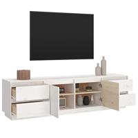 Tv-meubel 176x37x47,5 cm massief grenenhout wit - thumbnail
