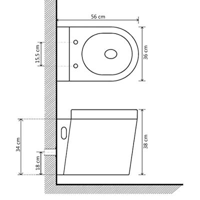 Hangend toilet keramiek wit Hangend toilet keramiek wit