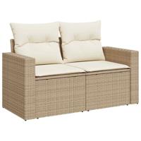 11-delige Tuinset met kussens poly rattan beige - thumbnail
