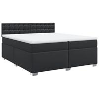 Boxspring met matras kunstleer zwart 200x200 cm - thumbnail