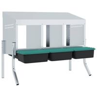 Kippennestkast 3 compartimenten met poten gegalvaniseerd staal - thumbnail