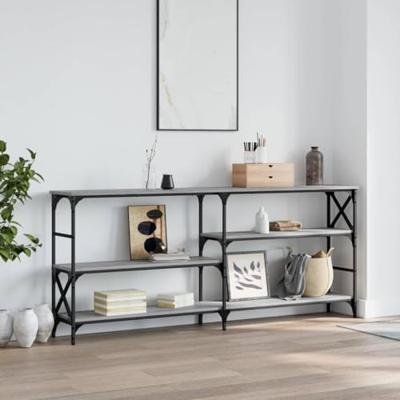 Wandtafel 180x29x76,5 cm bewerkt hout grijs sonoma eikenkleurig
