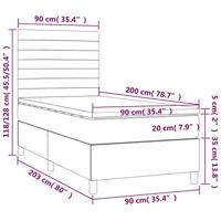 Boxspring met matras stof crèmekleurig 90x200 cm - thumbnail