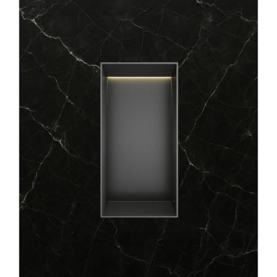 Hotbath &More Inbouwnis - 30 x 15 x 10 cm - Frameless - met LED-verlichting - Geborsteld Gunmetal PVD
