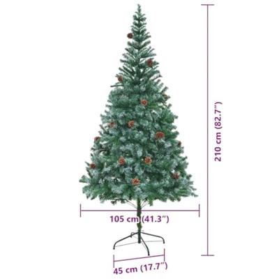VidaXL Kunstkerstboom met 300 led groen 210 cm pvc en staal