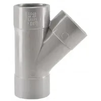 T-stuk 3 x mof 75 mm 45 graden PVC - thumbnail