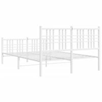 Bedframe met hoofd- en voeteneinde metaal wit 120 x 190 cm - thumbnail