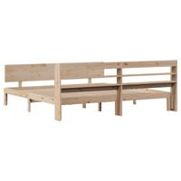 Bedframe met hoofdbord massief grenenhout 180x200 cm - thumbnail