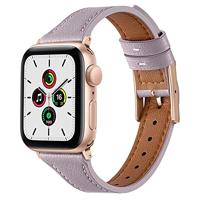 By Qubix - Leren bandje - Paars - Compatible met Apple Watch 38mm / 40mm / 41mm / 42mm - Compatible Apple watch bandjes - thumbnail