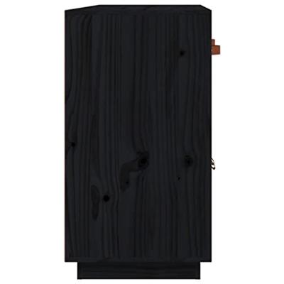 Dressoir 98,5x40x75 cm massief grenenhout zwart - thumbnail