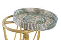 Voetensteun DKD Home Decor Natuurlijk Turkoois Wit Rotan Tropisch Zeegras (41 x 41 x 42 cm) - thumbnail