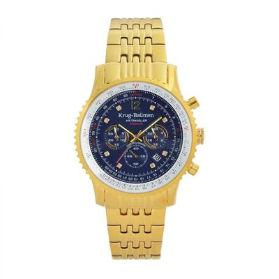 Krug-Baumen Air Traveller Diamond 46mm 610104DS Heren Horloge Krug-Baumen Air Traveller Diamond 46mm 610104DS Heren Horloge