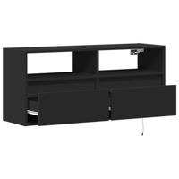 Tv-wandmeubel met LED-verlichting 100x31x45 cm zwart - thumbnail