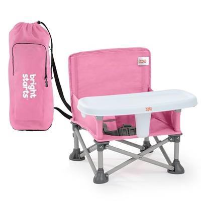 BRIGHT STARS Booster Seat, Groen, Opvouwbaar, Draagbaar, Reis, Lichtgewicht en Gemakkelijk Schoon te Maken, Draagtas Inbegrepen