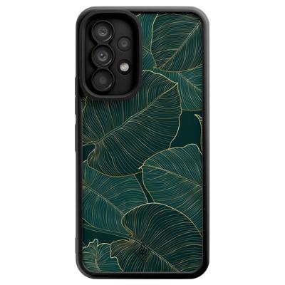Samsung Galaxy A53 zwarte case - Monstera leaves Samsung Galaxy A53 zwarte case - Monstera leaves