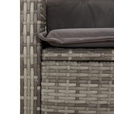 9-delige Tuinset met kussens poly rattan grijs - thumbnail
