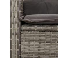 5-delige Tuinset met kussens poly rattan grijs - thumbnail