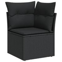 Tuinbankenset met opslag 10 pcs Zwart poly rattan - thumbnail