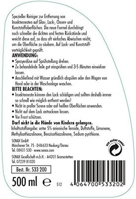 SONAX insectenverwijderaar insect remover 500ml sprue bottle