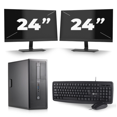 HP EliteDesk 800 G1 Tower - Intel Core i7-4e Generatie - 16GB RAM - 256GB SSD - Windows 10 + 2x 24 inch Monitor HP EliteDesk 800 G1 Tower - Intel Core i7-4e Generatie - 16GB RAM - 256GB SSD - Windows 10 + 2x 24 inch Monitor