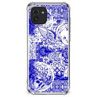 Extreme Case Samsung Galaxy A03 Angel Skull Blauw - thumbnail