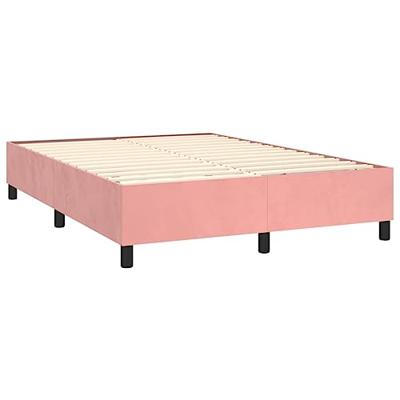 Boxspring met matras en LED fluweel roze 140x200 cm