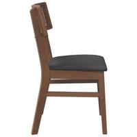 Eetkamerstoelen met kussens 2 st massief hout rubber bruin - thumbnail