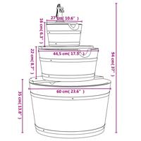 VidaXL Waterfontein met pomp 60x60x94 cm massief vurenhout - thumbnail