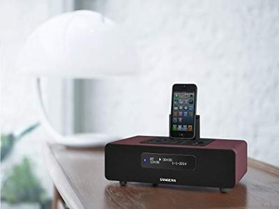 Sangean DDR-38 Radio DAB+, DAB, VHF (FM) Apple-dock, AUX, Bluetooth Acculaadfunctie, Incl. afstandsbediening, Wekfunctie Bruin