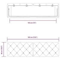 Hoofdbordkussen 180 cm fluweel donkergrijs - thumbnail