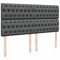 Boxspring met matras stof donkergrijs 200x200 cm - thumbnail