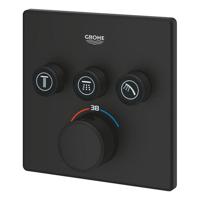GROHE Grohtherm Smartcontrol Mengkraan - afdekset - thermostaat - met 3x omstel - phantom black 102167kf00 - thumbnail