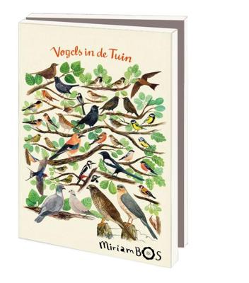 Kaartenmapje 10 stuks met enveloppen - Vogels in de tuin, Miriam Bos