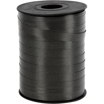 Creativ Company Cadeaulint, b: 10 mm, glossy, zwart, 250 m/ 1 rol